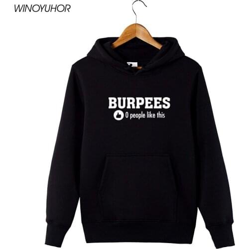 Stylish Burpees Zero People Like This Hoodies Men Hip Hop Fleece Pullovers Winter Casual Long Sleeves Sweatshirts Tops