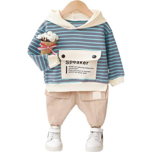 New Spring Autumn Baby Girl Clothes Children Boys Cotton Hooded T-Shirt Pants 2Pcs/Sets Toddler Sports Clothing Kids Tracksuits