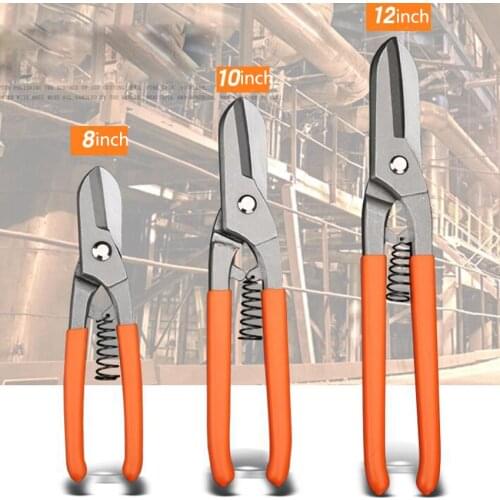 Metal Plate Cutting Scissors Aluminum Steel Cutter Shears Hand Tools 8" 10" 12" 14" Iron Sheet Shearing Cutters Tool