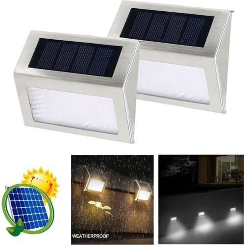 Outdoor Solar LED Step Lights Stainless Steel Landscape Garden Lamp Doorplate Lamp Lighting Step Light
