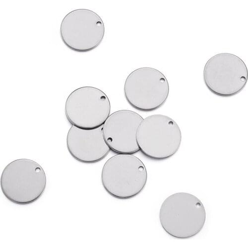 Pandahall 10pcs Stainless Steel Flat Round Blank Stamping Tag Pendants Charms for DIY Bracelets Necklace Jewelry Making Findings