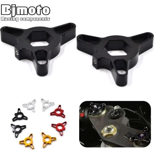 Pair Motorcycle 17mm CNC Alloy Racing Front Fork Preload Adjusters For Kawasaki ZX6R ZX9R ZX12R Yamaha YZF R6 YAF600 FAZER1000