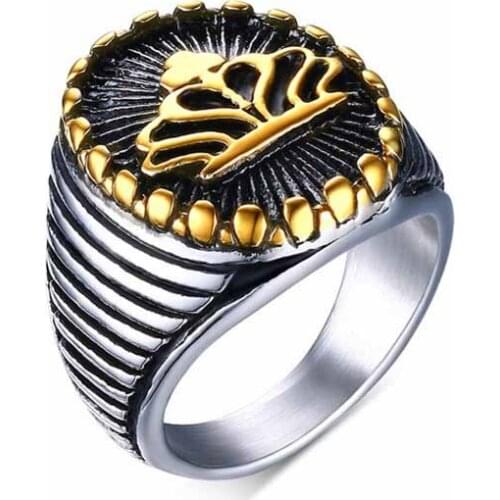 Dropshipping New Trendy Decent 21.5 mm Men Crown Ring Stainless Steel Individual Silver Band Anniversary Friend Gift Souvenir