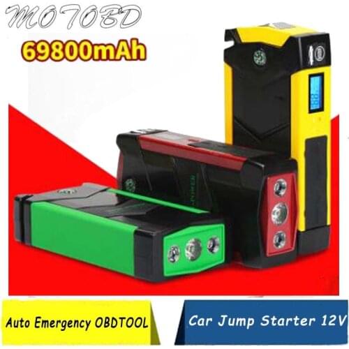 69800mAh Car Jump Starter Portable Power Bank 12V 4USB Car Battery Booster Charger for phone Laptop SOS light Seat blet cutter