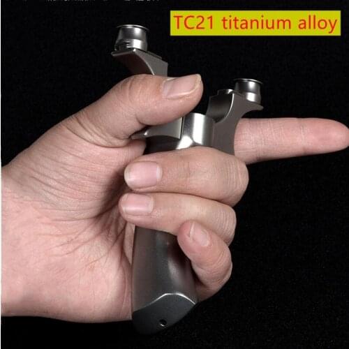 Tc21 Titanium Alloy Slingshot professinoal Flat Rubber Band Outdoor Shooting Competitive Catapult Bow Adjustable Bow Door