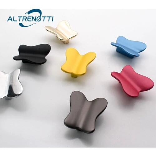 Wardrobe Handle Cabinet Knob Home Furniture Closet Full Color Zinc Door Pull Kid Room Dresser Zinc Alloy Butterfly Drawer Handle