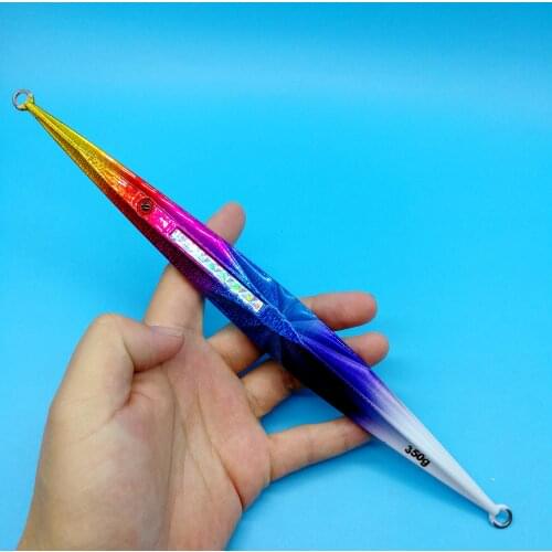 HOOFISH 1PCS Deep Sea Metal Jig Jigging Fishing Lure 300g/350g/400g 4colors Lead Fish Luminous HARD Bait Fishing Tackle