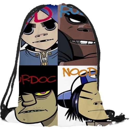 Custom Gorillaz Backpacks Travel Softback Men Women Drawstring Bag School Girls Backpacks