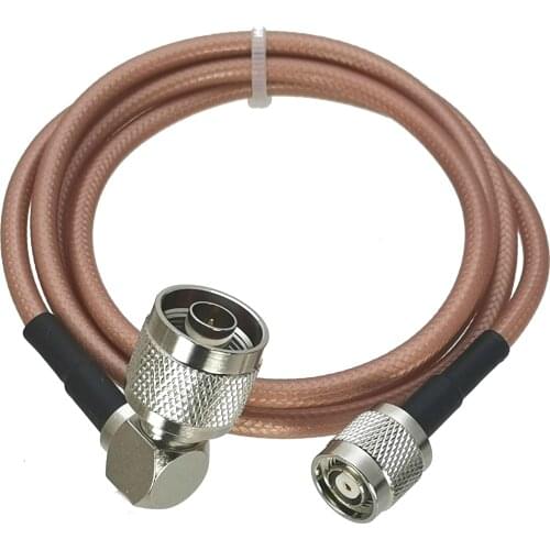 1Pcs RG142 N Male Plug Right angle to RP-TNC Male Jack Connector Right angle RF Jumper pigtail Cable 6inch~10M