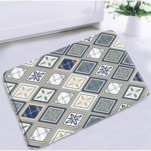 Modern Geometric Kitchen Mat Bedroom Entrance Doormat 3D Pattern Home Floor Decoration Living Room Carpet Bathroom Non-Slip Pad