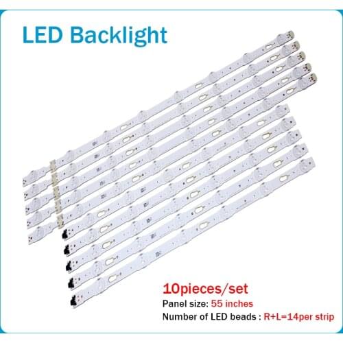 LED Backlight strip 6+8 lamps For Samsung 55 inch TV E306084/E251781 MU6100-55INCH-R/L-8/6EA-170724/170724-4*1.5 Anode tv parts