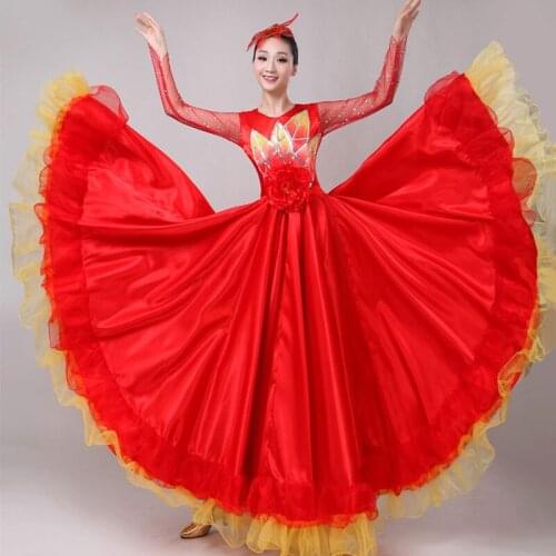 Flamenco Dance Dress Women Spain Dancer Performance Clothes Ballroom Dancing Dresses Ladies Bullfight Modern Stage Wear DN5350