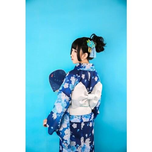 Women Japanese Traditional Kimono with Obi Vintage Female Evening Kimono Dress Japan Kimono Flower Yukata Bathrobes