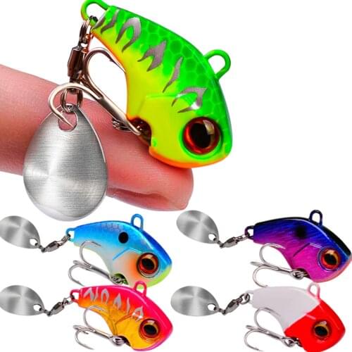 1PCS 25mm-40mm Metal Mini VIB Fishing Lure 6g-28g Winter Ice Fishing Tackle Pin Crankbait Vibration Spinner Sinking Bait