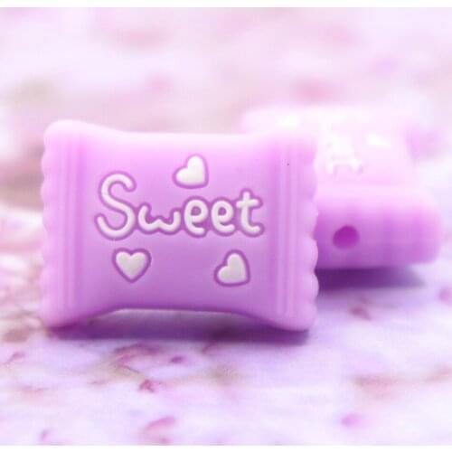 10pcs / lot mini cartoon sweet candy silicone beads food grade baby pacifier chain accessories baby care baby teether