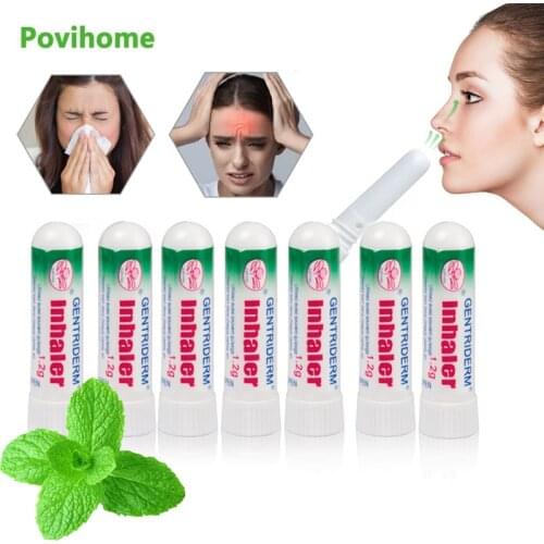 10Pcs Thailand Mint Nose Inhaler Balm Relieve Cold Stuffy Nose Headache Dizziness Cream Refreshing Essential Oil Herbal Plaster