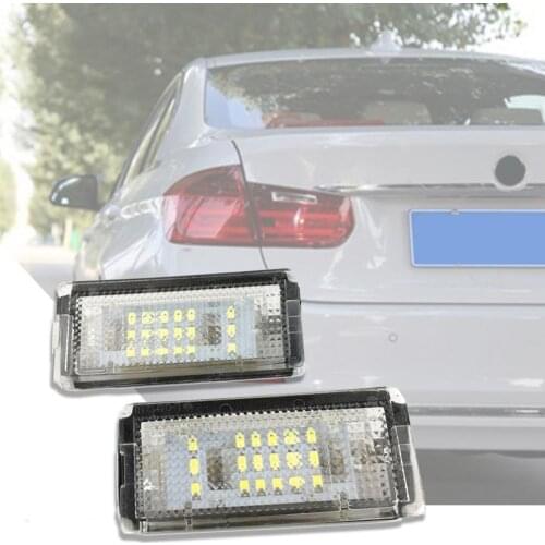 2Pcs Waterproof Bright Car LED License Number Plate Lamps Light for BMW E46 4D (98-03)