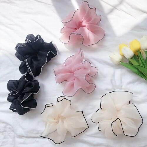 Net Yarn Head Rope Retro Headdress Hair Rope Tying Hair Rubber Band Chiffon Large Intestine Hair Ring Hair Accessories for Women