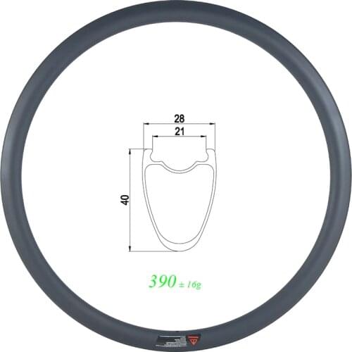 400g SL 700c 40mm clincher tubeless road disc carbon rim 28mm wide 21mm inner UD 3K 12K matt glossy 20H 24H 28H 32H gravel wheel