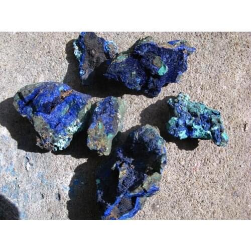5 Gem Blue azurite Crystal Cluster&Green malachite on Matrix Mineral Specimen
