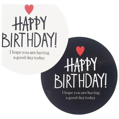 80 Pcs/lot 'HAPPY BIRTHDAY' Scrapbooking Kraft Paper Labels Envelopes Stickers Gift Packaging Seals Sticker 2 Color For Birthday