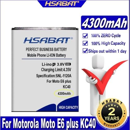 HSABAT KC40 4300mAh Battery for Motorola Moto E6 plus KC40 HAE3231 Batteries