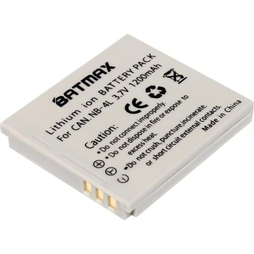 Batmax 1Pc NB-4L NB 4L NB4L Rechargeable Battery for Canon Digital IXUS 100 110 30 IS IXY IS i7 ELPH 100 HS ELPH 300 HS ELPH 310
