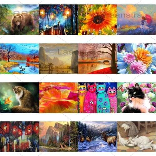 Flower Still Life Diamond Painting Landscape Oil Painting Feeling Home Decoration Wall Picture Art Sticker Diamond Embroidery