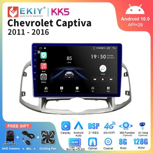 EKIY Android 10 Car Radio For CHEVROLET CAPTIVA 2012-2013 GPS Navigation Stereo Multimedia Audio Video Player Carplay Head Unit