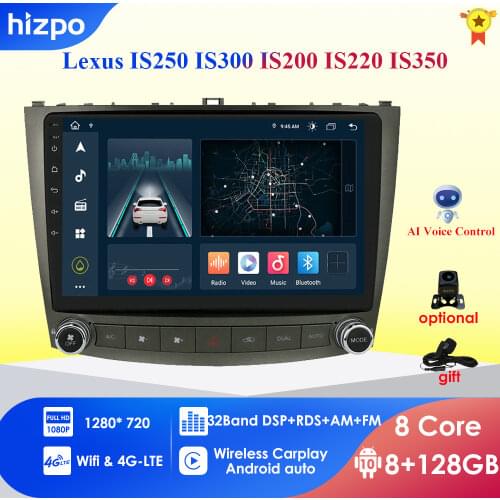 Car Radio Android 10.0 10.1'' DVD Player For Lexus IS250 IS300 IS200 IS220 IS350 2005-2012 Stereo 2 Din Head Unit GPS Navigation