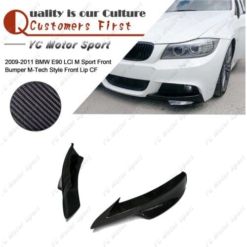 Car Accessories CF Carbon Fiber MT Style Front Lip 2pcs Fit For 2009-2011 E90 LCI M Sport Front Bumper Splitter Lip