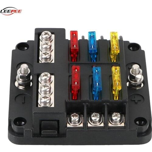 12V 24V 100A Blade Fuse Box 6/12Way Holder Block Overloard Protector Car Accessories for Auto Truck Trailer Caravan Van RV Boats