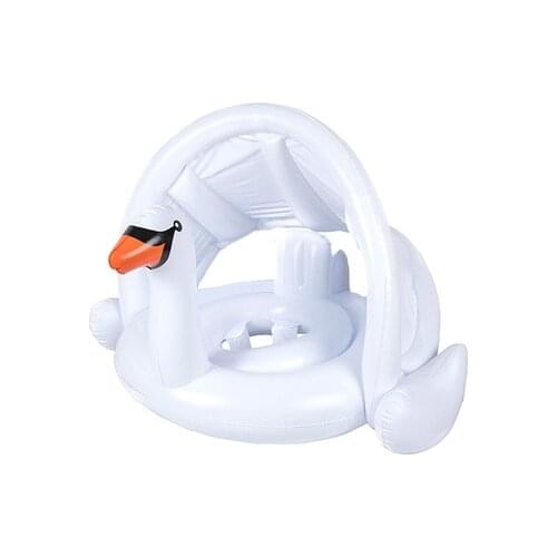 0-4 Kid Swan Sunshade Swim Ring Floating Summer Flamingo Child Safety Seat inflatable Swimming Water pool floaties swimtrainer