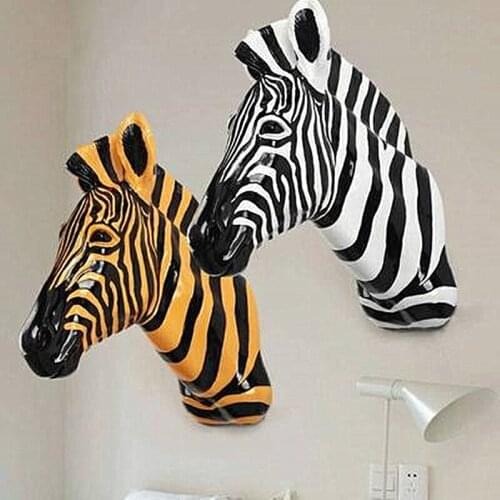 EUROPEAN ANIMAL HEAD ZEBRA HEAD WALL HANGING WALL DECORATION WALL DECORATION WALL PORCH HANGING BAR WALL DECORATION A474