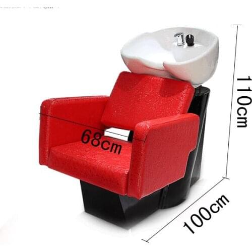 Hot sell glass reinforced plastic shampoo bed wash hair salon special half reclining hair wash bed2