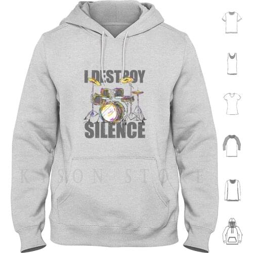 Drums Hoodies Long Sleeve Drums Drummer Drum Music Musician Musical Instrument Tape Concert Rock Music Metal