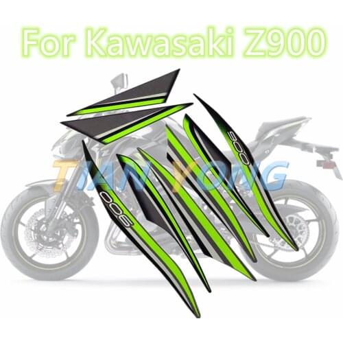 For Kawasaki Z900 Motorcycle Customized body Whole Car Fairing kit Waterproof Sticker Protect decorative Decals red yellow