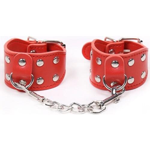 Leather Handcuffs For Sex Adult Games Erotic BDSM Bondage Restraints Slave Fetish Hand Cuffs Sex Tools For Couples BDSM Toys