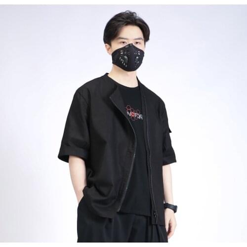 Summer Men T-shirt Silenstorm Flax Short Sleeve Shirt Summer Diagonal Zipper Arm Pocket Techwear Aesthetic Streetwear Ninjawea