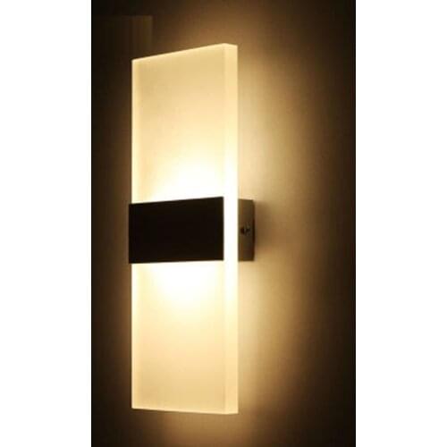 Mini 3/6/12/18 W Led Acryl Wandlamp AC85-265V 14 CM/22 CM lange warm wit Beddengoed Woonkamer Indoor wandlamp