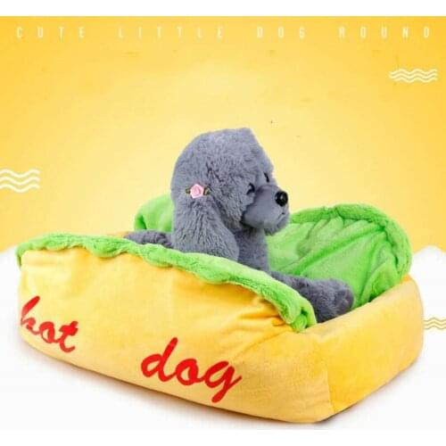 Pet Dog Funny Hamburger Shape Warm Soft Bed House Removable Cover Hand Wash Bed Mat For Dogs Cats DB738