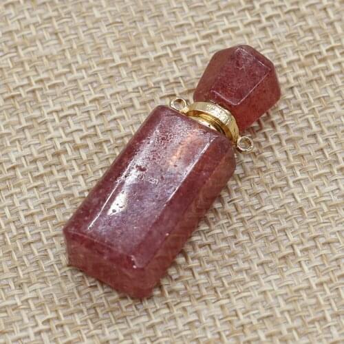 Natural Semi Precious Perfume Mini Bottle Car Air Freshener Separate Bottling For DIY Jewelry Making Necklaces Bracelets13*33mm
