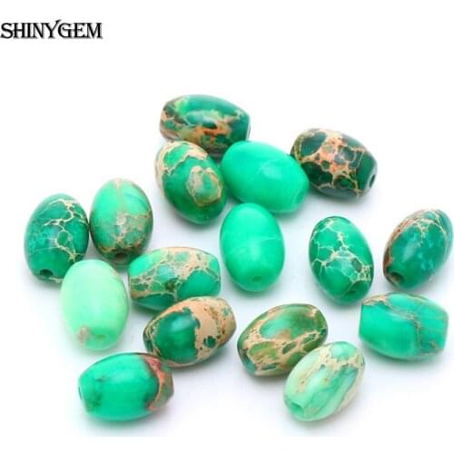 Natural Green Texture Sea Sediment Jaspers Imperial Stone Barrel Beads Wholesale Jewelry Accessories For DIY Necklace Bracelet