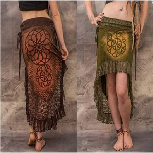 New Woman Medieval Elegant Skirt Solid Hight Waist Middle Ages Renaissance Costumes Vintage Swing Pleated Skirts