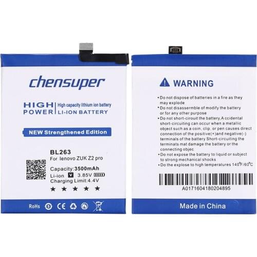 New Original chensuper BL263 Battery for Lenovo ZUK Z2 Pro 3500mAh High Quality Battery with +Tools Gifts
