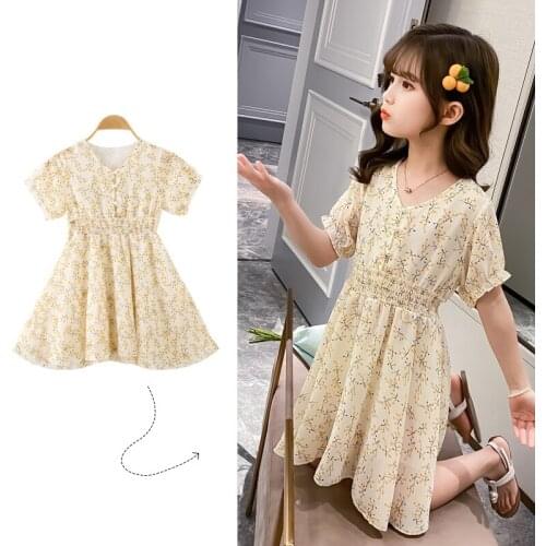 New Summer Girl Dress Ruffles Children Dress Candy Color Kids Dresses For Girls Fashion Girls Clothing