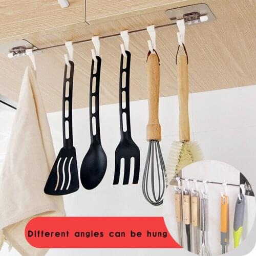 6 Hook Suction Cup Shelf Hooks Kitchen Gabgets Cupboard Home Organizer Storage Rack Pantry Chest Tools Towels Hanger Wardrobe