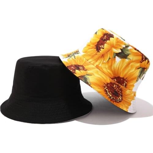 Reversible Bucket Hat Womens Summer cotton wide brim Floppy hat Fashion Gift Garden Golf Beach Cap Floral Bucket Hat WH035D
