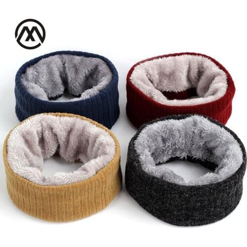 New childrens winter mens knit scarf ladies thick velvet collar bib warm soft scarf unisex outdoor warm loose slouchy beanie