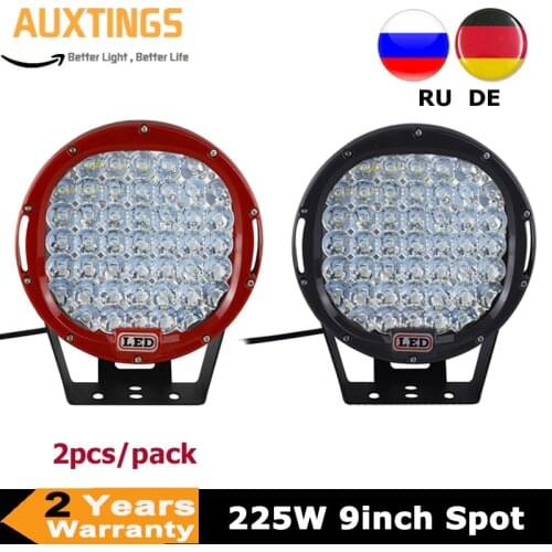2pcs 9inch 225W LED Offroad Work Lights Spot Flood Driving Lamp 4WD 4x4 Truck Trailer SUV Boat ATV Vehicle 10-30V